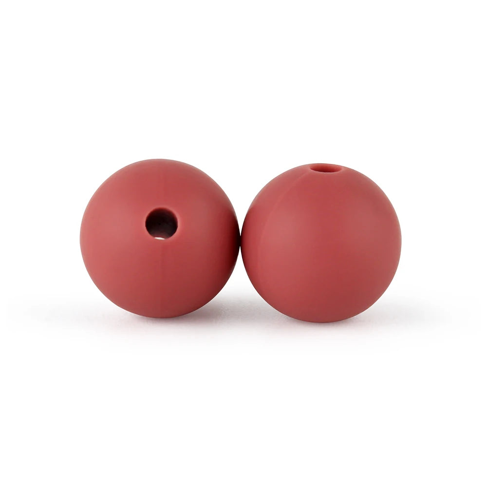 50Pcs/Lot 15mm 9mm 12mm Silicone Beads for DIY KeyChains Jewelry Making Pen Necklace Bracelet Round Loose Beads Choose Color