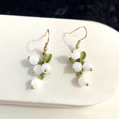Cute Berries Earring Creative Berry And Leaves Design Beaded Earrings For Gifts Wholesale Cute Fruit Earrings Custom Packaging