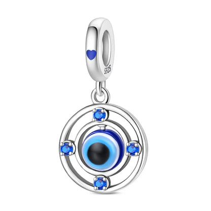 100% Real 925 Silver Classic Devil's Eye Charms Beads For Women Fit Original Qikaola Bracelets Fine DIY Jewelry Making