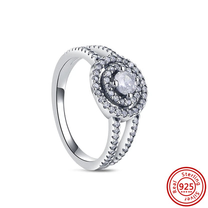 New 925 Sterling Silver Shiny Classic Square Crown Heart-shaped Ring Exquisite Luxury Charm Jewelry Holiday Surprise Gifts