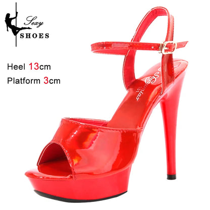 New 20CM/8Inch High Heels Dance Shoes Sandals Women Summer New 2023 Buckle Strap Platform Club Stiletto Gladiator Stripper Heels