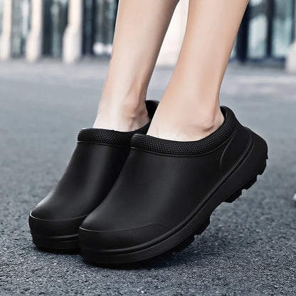 2025 Women Anti Slip Water Shoes Large EVA Chef Nurse Work Shoes Elegant Platform Sandals Garden Beach Waterproof Kitchen Shoes