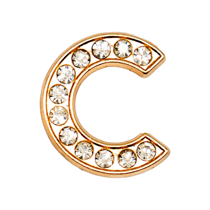 1pcs Metal Gold Luxury Letters Shoe Charms for Clog Alphabet Shoes Decorations Pins for Women Girl Sandal DIY Party Favor Gifts