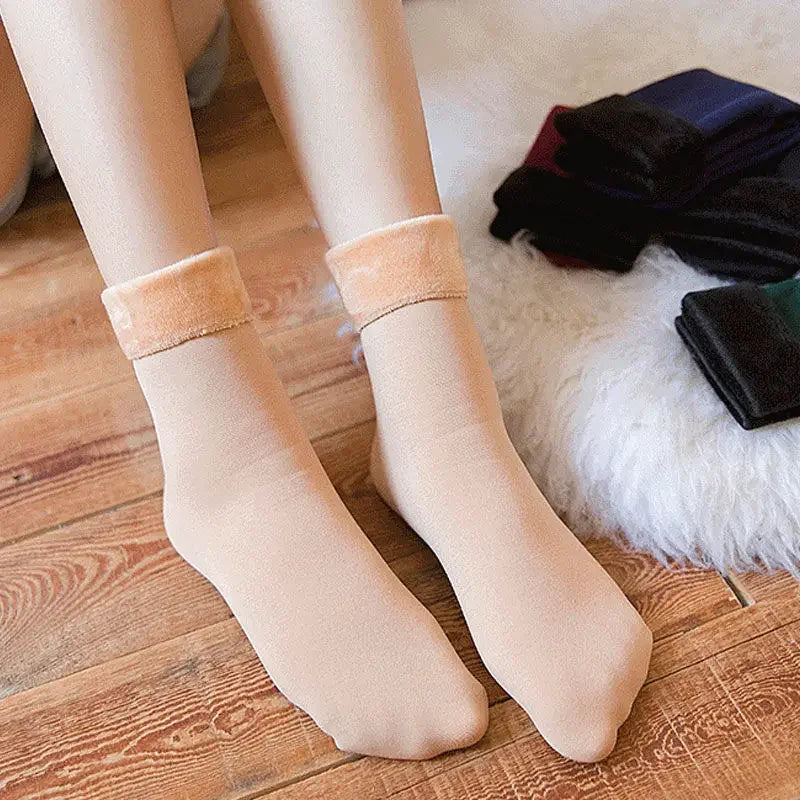 5Pairs Women Winter Thicken Warm Short Socks Boots Home Floor Mujer Thermal Cashmere Wool Socks Nylon Snow Velvet