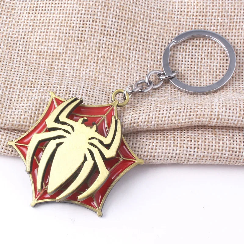 Movie Rotatable Spider Blade Keychain Creative Spider Keyring Cosplay Props Handsome for  Men Women Backpack Jewelry