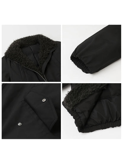 CHIC VEN Women Down Coats Loose Casual 90 White Duck Down Jacket Plush Splice Female Warm Overcoat Autumn Winter 2025