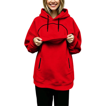 Oversized Hoodie with Pet Pouch Women's Zipper Kangaroo Pocket Sweatshirts for Small Cat & Dog Pet Lover Hoody Hooded Pullover