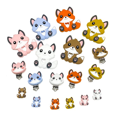 1/3/10pcs New Silicone Teether Cartoon  Squirrel Head Animal Food Grade DIY Baby Teething Teether Toy Accessories Ring