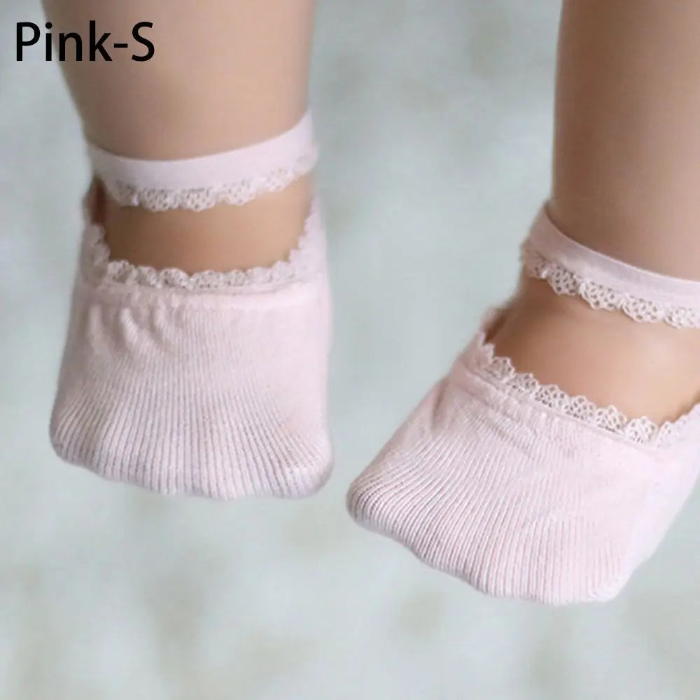 Anti-slip Socks Infant Solid Color Baby Socks Lace Socks Newborn Socks Summer