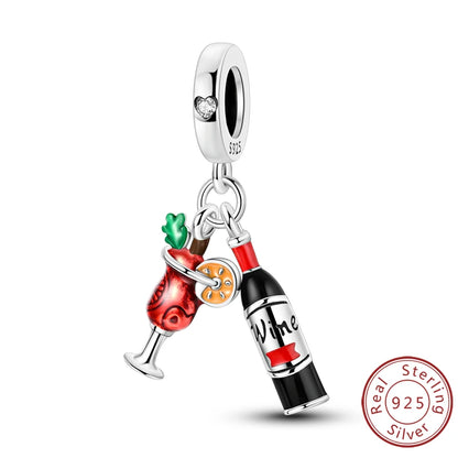 Original 925 Sterling Silver Charms Beads Winter Snowflake Snowman Igloo Penguin Pendant Fit Bracelet Charms Women Jewelry Gift