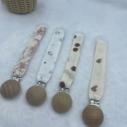 Baby Pacifier Chain Clips Holders Anti-drop Chain Print Cotton Teething Clips Teether Toy Soother Pacifier Strap