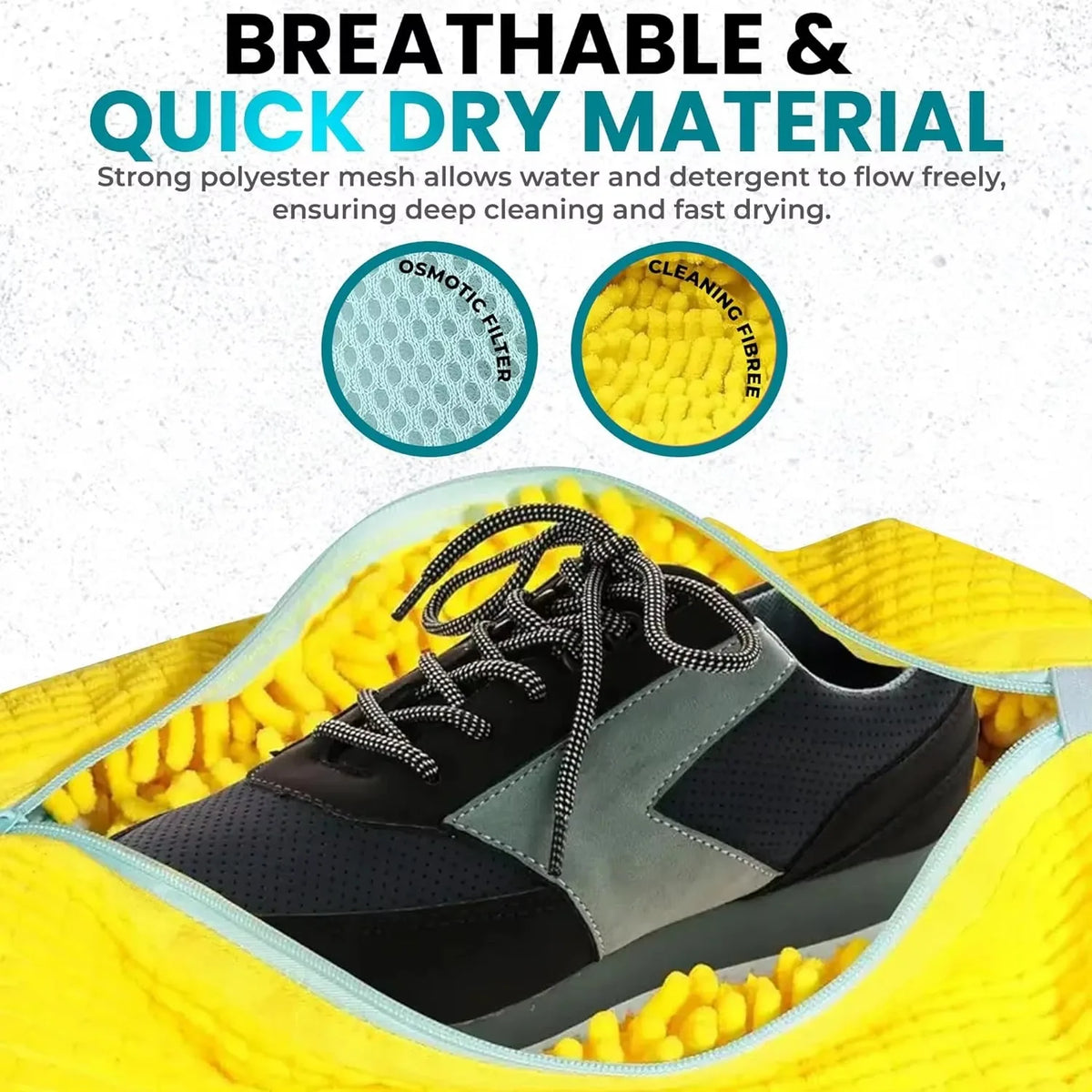Durable Shoe Washing Machine Bag for All Shoe Types, Shoe Cleaner with Zipper for Sneakers and Casual Shoes Laundry Wash Bag