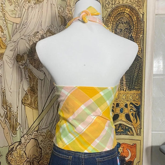 Women's Plaid Halter Top
