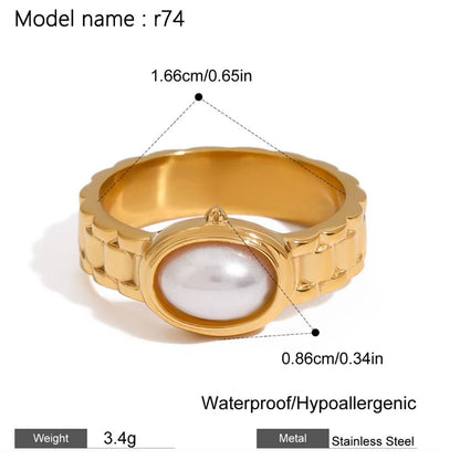 2026 Simple Stainless Steel Rings For Women Gold Color Smooth Geometric Open Rings Arc Rings Diamonds Jewellery Ring Gift
