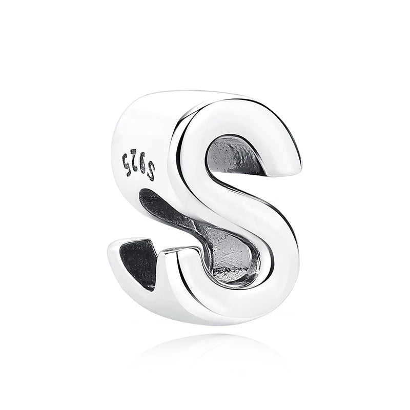 Original 925 Sterling Silver Charms Beads 12 Zodiac A-Z Letters Virgo Aries Fit Brand Bracelets Necklaces Jewelry For Women
