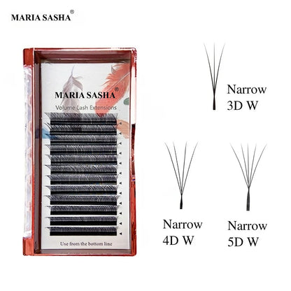 MARIA Narrow 3D W/4D W/5D W Shape Automatic Flowering Eyelash Extensions Premade Fans Narrow Natural Soft Lashes Full Dense