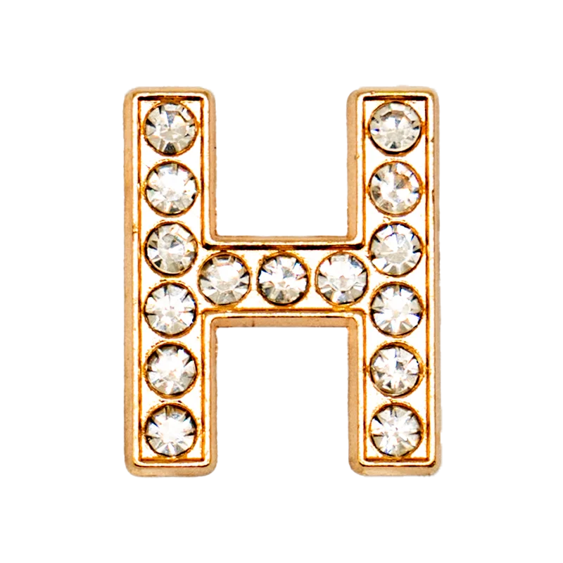 1pcs Metal Gold Luxury Letters Shoe Charms for Clog Alphabet Shoes Decorations Pins for Women Girl Sandal DIY Party Favor Gifts