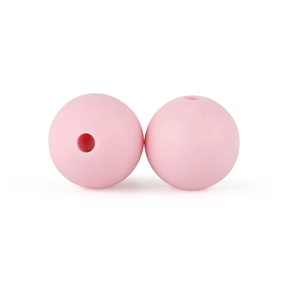50Pcs/Lot 15mm 9mm 12mm Silicone Beads for DIY KeyChains Jewelry Making Pen Necklace Bracelet Round Loose Beads Choose Color