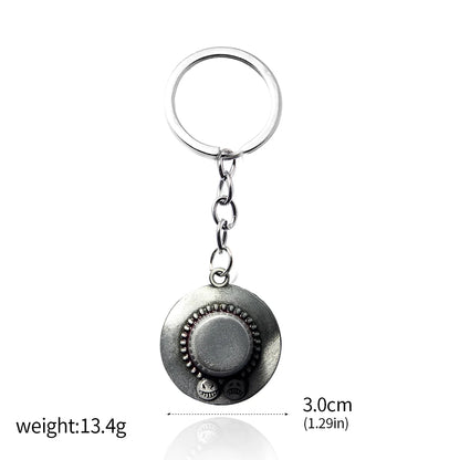 One Piece Luffy Straw Hat Keychain Rotatable Zoro Skull Metal Pendant Role-Playing Decorative Accessories Fan Jewelry Gift