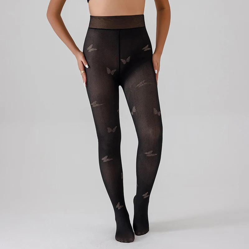 2025 winter fashion warm tights women seamless pantyhose leggings outfit fleece tights booty fleece for winter