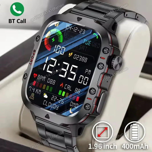 2026 New Rugged Smart Watch Men 3ATM Outdoor Sports Fitness Tracker Blood Pressure Health Monitoring BT Call GPS Smartwatch Ht30