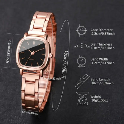 Trendy Steel Strap Luxury Wrist Watches Square Small Dial Fashion Style Ladies Bracelet Watch Versatile Quartz Watch