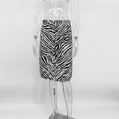 Ticketsx Women's Printed Maxi Dress Fashion Vintage Print Contrast High Waist Skirt Elegant Streetwear Chic Summer Female Skirt