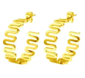 Stainless Steel Exaggerated Large Waterproof Hoop Earrings