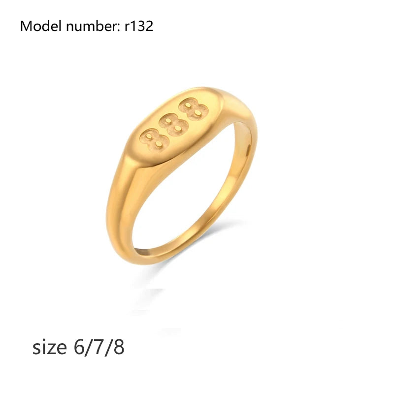 2026 Simple Stainless Steel Rings For Women Gold Color Smooth Geometric Open Rings Arc Rings Diamonds Jewellery Ring Gift