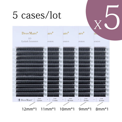 DeceMars 5pcs/set  5D - W Shaped Eyelash Extension (8mm/9mm/10mm/11mm/12mm)
