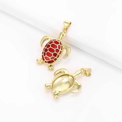 Excellence 5 Colors Sea Turtles Shaped Pendant Copper Zircon Jewelry Nacklace Accessories Dinner Party For Women Gifts Wholesale