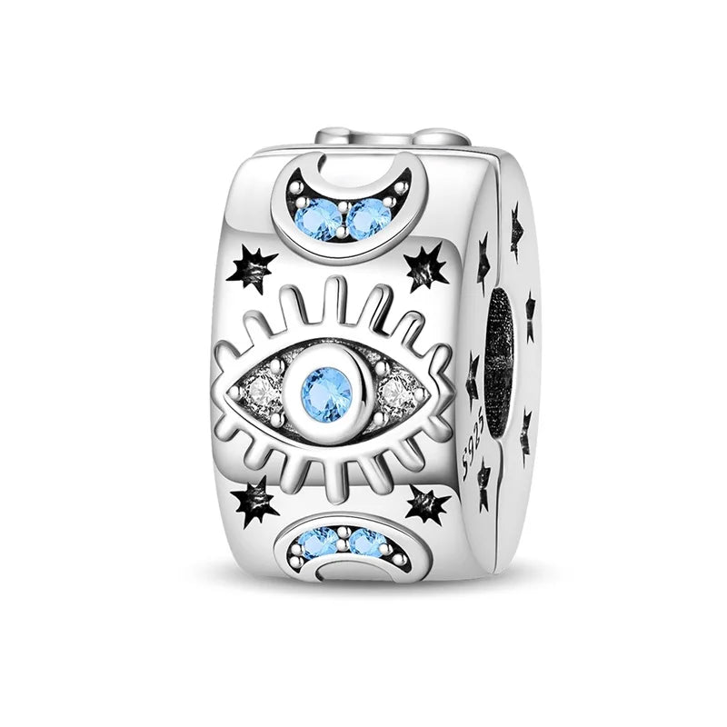100% Real 925 Silver Classic Devil's Eye Charms Beads For Women Fit Original Qikaola Bracelets Fine DIY Jewelry Making