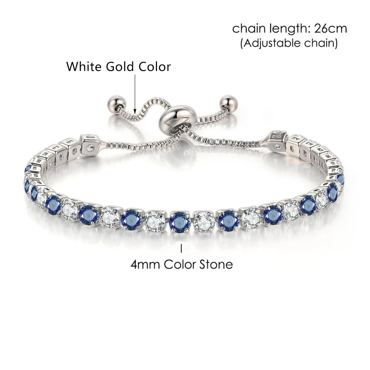 Adjustable Multicolor Tennis Bracelets for Women Ladies Wedding Rainbow Colorful Zircon Charm Bracelet Hand Chain Jewelry DZH043