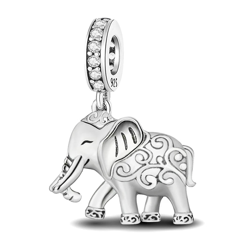 925 Sterling Silver Kapibala Owl Panda Elephant Butterfly Charms Beads Fit Original Bracelet Bangle High Quality DIY Jewelry