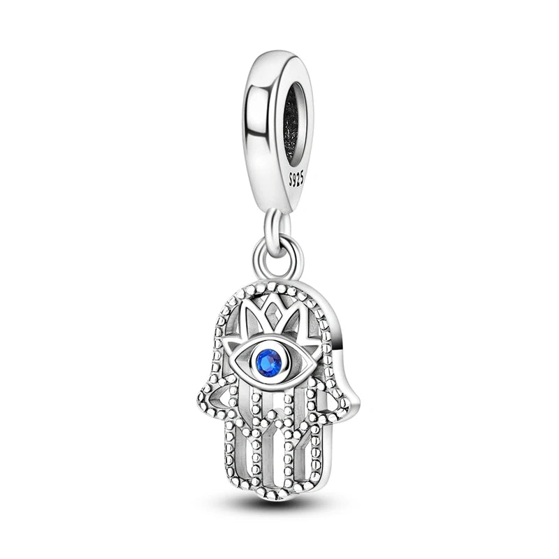 100% Real 925 Silver Classic Devil's Eye Charms Beads For Women Fit Original Qikaola Bracelets Fine DIY Jewelry Making
