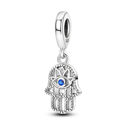 100% Real 925 Silver Classic Devil's Eye Charms Beads For Women Fit Original Qikaola Bracelets Fine DIY Jewelry Making