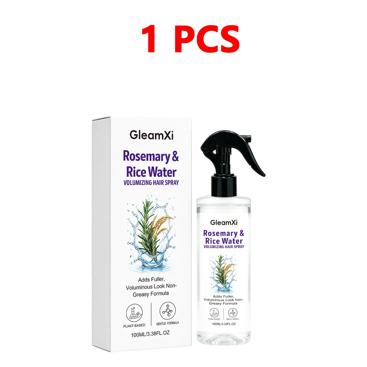 Rosemary & Rice Water Hair Spray Made with 100% Natural Extracts  Lightweight Non-Greasy Formula For Softer Smoother-Looking Hai