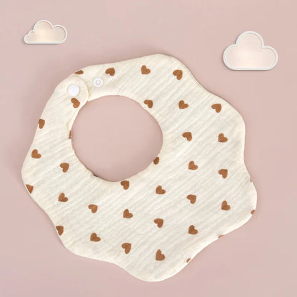 Baby Gauze Bibs Pure Cotton Class A Saliva Towel Milk Spilt Prevent Grass and Wood Dyed 360 Degrees Newborn Bib