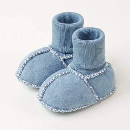 Baby Suede Leather Thick Shoes Infants Winter Plush Warm Booties Fur Girls Booties Unisex Sheepskin Kids Boy Floor First Walkers
