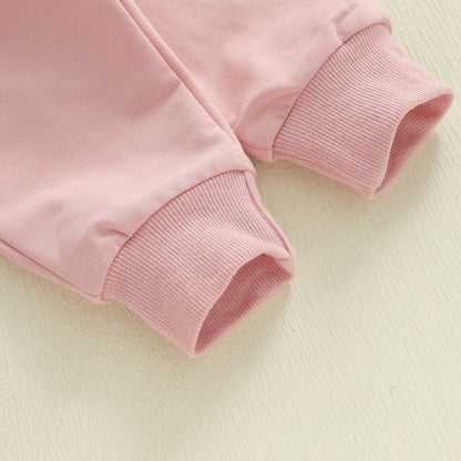 Citgeett Spring Toddler Girl Fall Outfits Bow Print Long Sleeve Ruffled Pullover Elastic Waist Pants Clothes Set