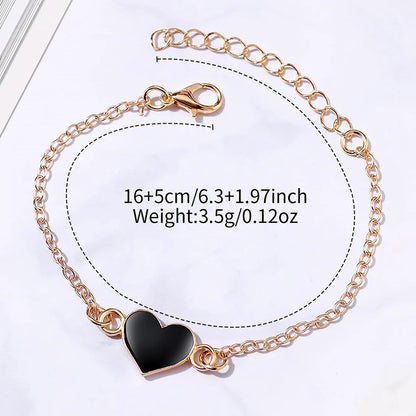 4PCS/Set Fashion Small Arabic Dial Women's Quartz Watch Leather Band Wrist Watches Heart Bracelets Set（Without Box）