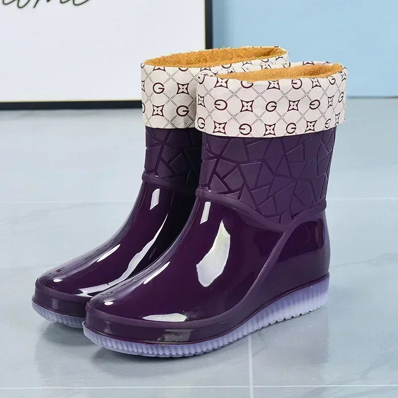 Fashion Women's Boots High Quality Outdoor Women's Rain Shoes New Anti-Slip Wear-Resistant Women's Waterproof Shoes Botas Mujer