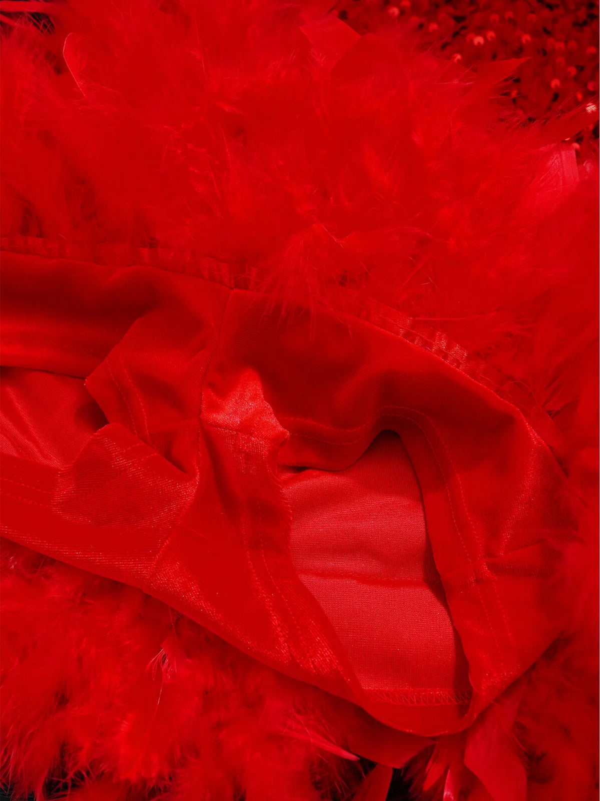 Kids Girls Ballet Leotard Dress Dance Performance Costume Long Sleeve Sheer Mesh Patchwork Sequins Feather Velvet Tulle Dress
