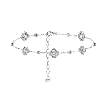ORSA JEWELS Exquisite 925 Silver Clover Moissanite Earrings for Women Shiny D Color Moissanite Diamand Earring Jewelry MOE18