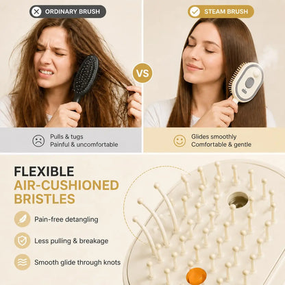 Electric Spray Hair Brush Rechargeable Water Spray Hair Brush Anti-Static Hair Brush Reduce Frizz Electric Steam Massage Comb