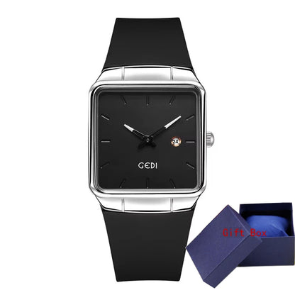 Fashion GEDI Top Brand Minimalist High Appearance Silicone Large Plate Calendar Women's Waterproof Quartz Gifts Wrist Watches