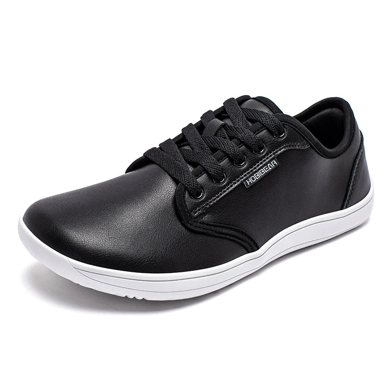 HOBIBEAR Unisex Wide Barefoot Shoes Women Men Zero Drop Minimalist Sneakers Artificial Leather Trail Walking Shoes