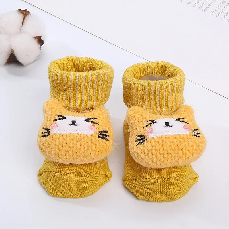 Kawaii Cotton Soft Socks for Newborn Infant Baby Cartoon Animal 3D Doll Socks for Boys Girls Infant Toddler Floor Socks