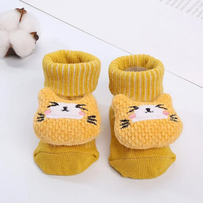 Kawaii Cotton Soft Socks for Newborn Infant Baby Cartoon Animal 3D Doll Socks for Boys Girls Infant Toddler Floor Socks