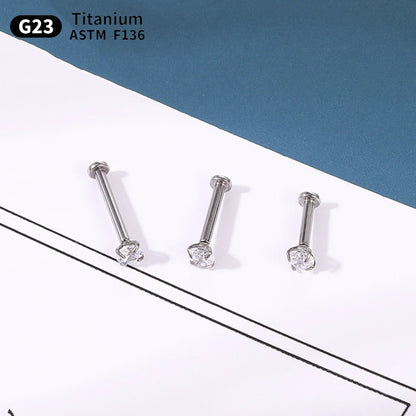 1.5mm/2mm/3mm/4mm 10pcs G23 Titanium Piercing Labret Lip Stud Earrings for Women Wholesale Body Jewelry Nasal 20/18/16G Labret